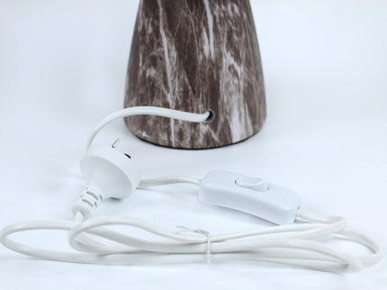 Navia Table Lamp Grey Brown Vintage Style Ceramic and Fabric Shade