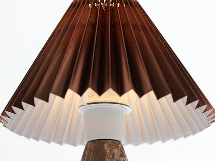 Navia Table Lamp Grey Brown Vintage Style Ceramic and Fabric Shade