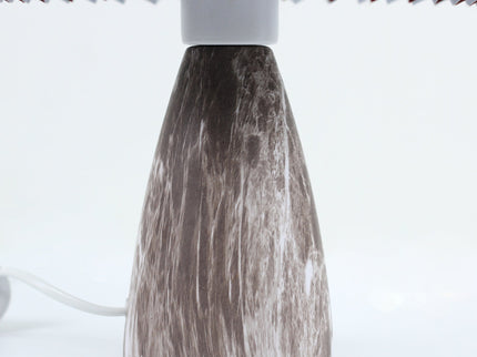 Navia Table Lamp Grey Brown Vintage Style Ceramic and Fabric Shade