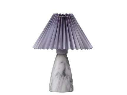 Navia Table Lamp Grey Brown Vintage Style Ceramic and Fabric Shade.