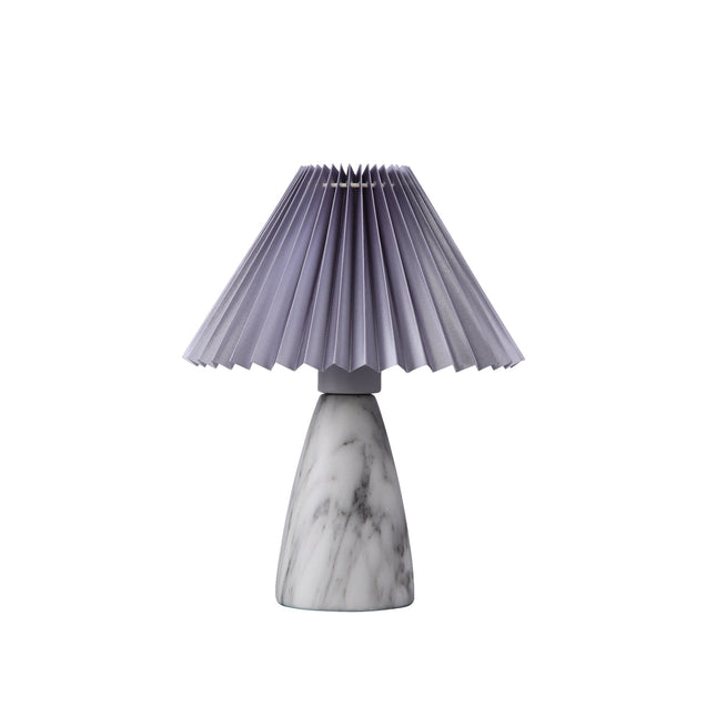 Navia Table Lamp Grey Brown Vintage Style Ceramic and Fabric Shade.