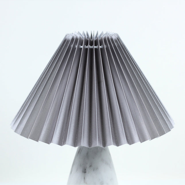 Navia Table Lamp Grey Brown Vintage Style Ceramic and Fabric Shade.
