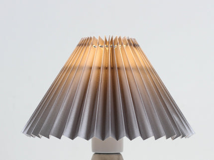 Navia Table Lamp Grey Brown Vintage Style Ceramic and Fabric Shade.