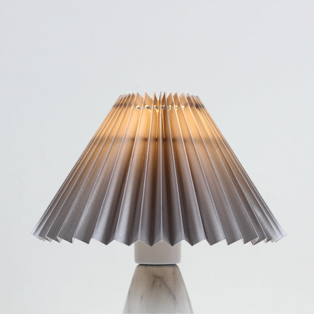 Navia Table Lamp Grey Brown Vintage Style Ceramic and Fabric Shade.
