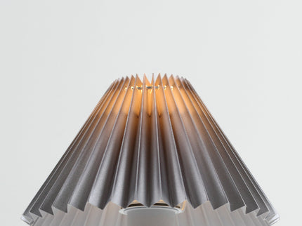 Navia Table Lamp Grey Brown Vintage Style Ceramic and Fabric Shade.