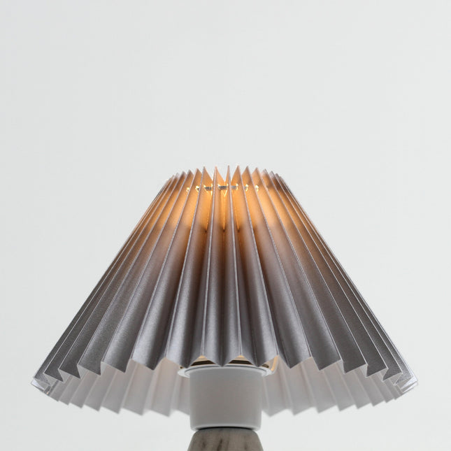 Navia Table Lamp Grey Brown Vintage Style Ceramic and Fabric Shade.