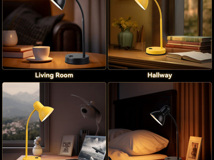 Lewis Table Lamp Black Yellow Modern Desk Light for Home and Office.
