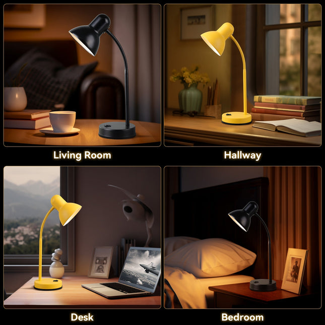 Lewis Table Lamp Black Yellow Modern Desk Light for Home and Office.