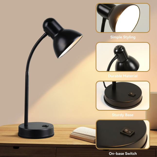 Lewis Table Lamp Black Yellow Modern Desk Light for Home and Office.