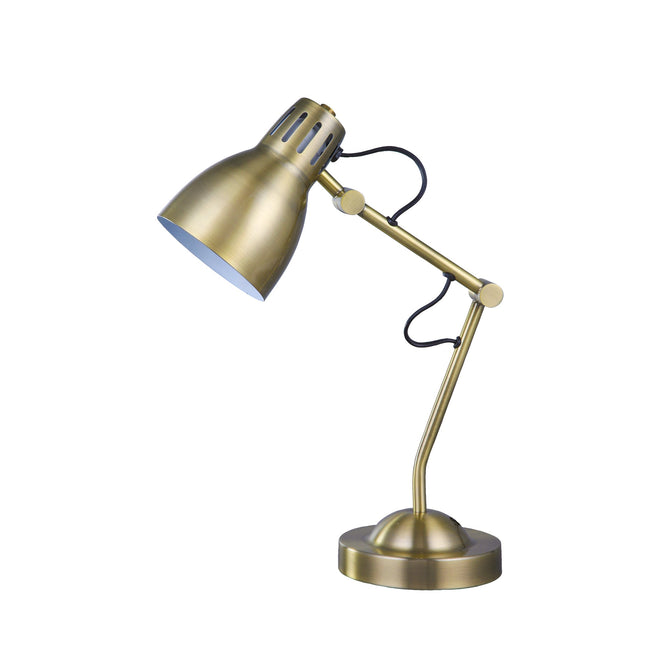 Nord Metal Table Lamp White Satin Chrome Antique Brass Modern Lighting