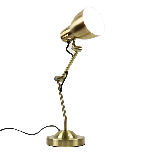 Nord Metal Table Lamp White Satin Chrome Antique Brass Modern Lighting