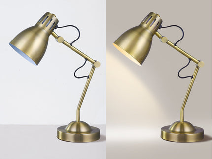 Nord Metal Table Lamp White Satin Chrome Antique Brass Modern Lighting