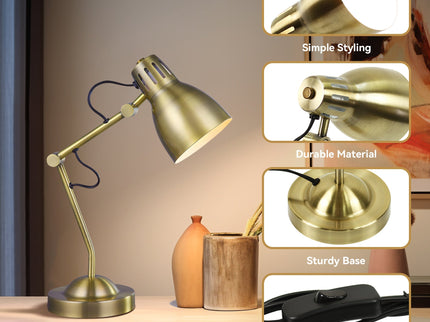 Nord Metal Table Lamp White Satin Chrome Antique Brass Modern Lighting