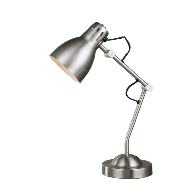 Nord Metal Table Lamp White Satin Chrome Antique Brass Modern Lighting.