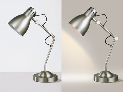 Nord Metal Table Lamp White Satin Chrome Antique Brass Modern Lighting