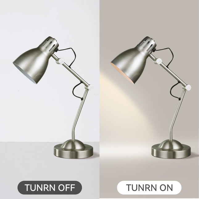 Nord Metal Table Lamp White Satin Chrome Antique Brass Modern Lighting