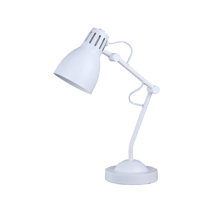 Nord Metal Table Lamp White Satin Chrome Antique Brass Modern Lighting.