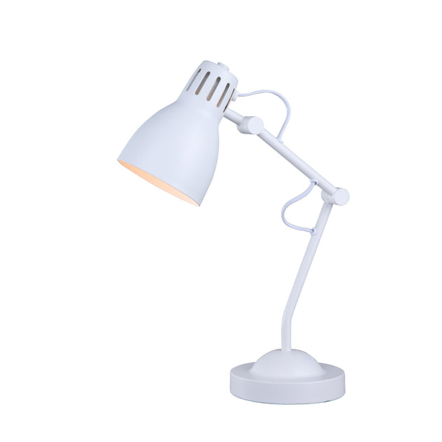 Nord Metal Table Lamp White Satin Chrome Antique Brass Modern Lighting.