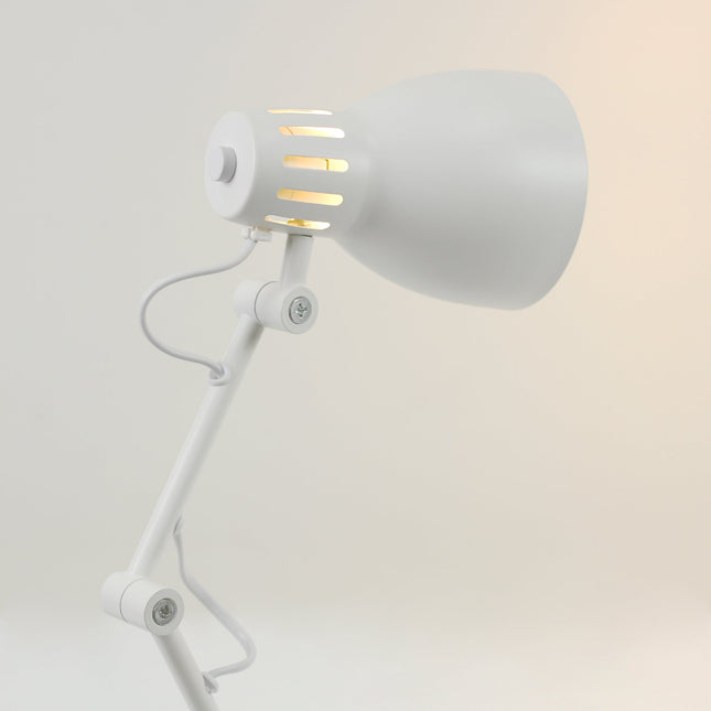 Nord Metal Table Lamp White Satin Chrome Antique Brass Modern Lighting.