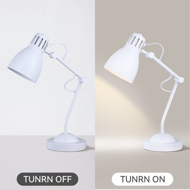 Nord Metal Table Lamp White Satin Chrome Antique Brass Modern Lighting.