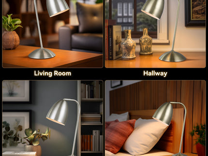 Astro Touch Table Lamp Satin Chrome Antique Brass Modern Minimalist Lighting.