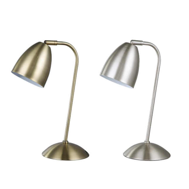 Astro Touch Table Lamp Satin Chrome Antique Brass Modern Minimalist Lighting.