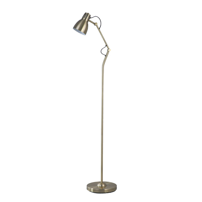 Nord Metal Floor Lamp White Satin Chrome Antique Brass Modern Lighting