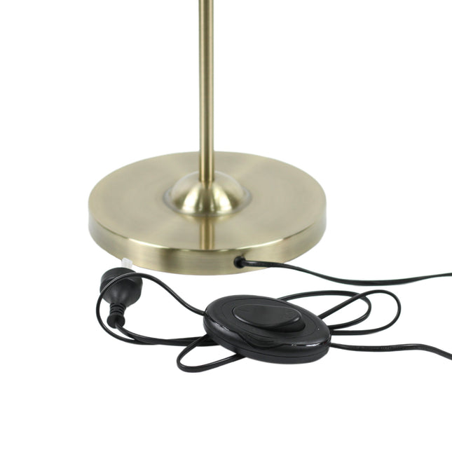 Nord Metal Floor Lamp White Satin Chrome Antique Brass Modern Lighting