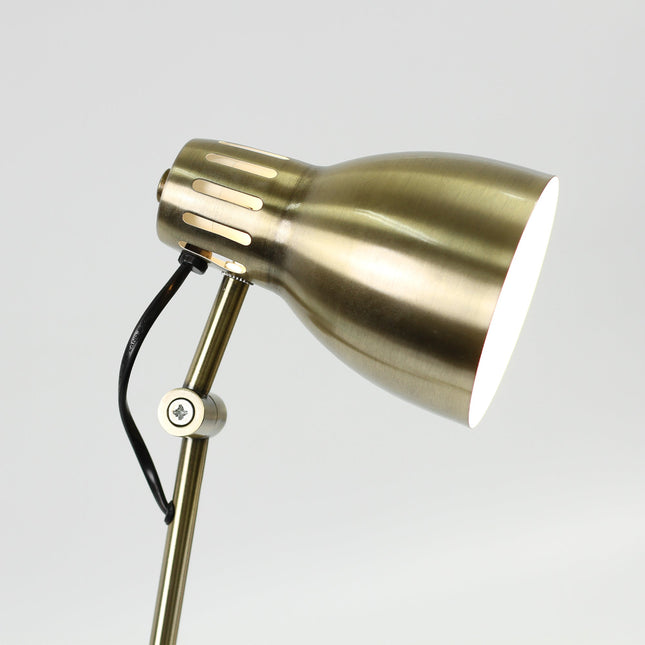 Nord Metal Floor Lamp White Satin Chrome Antique Brass Modern Lighting