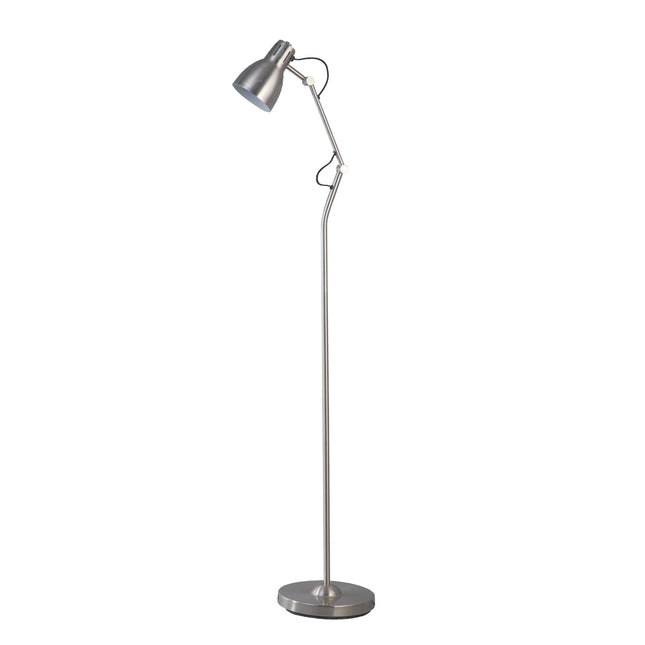 Nord Metal Floor Lamp White Satin Chrome Antique Brass Modern Lighting.