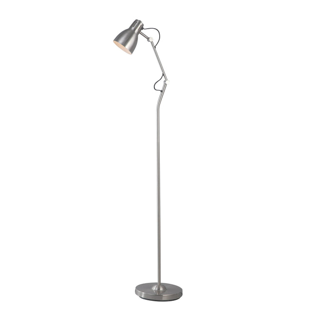 Nord Metal Floor Lamp White Satin Chrome Antique Brass Modern Lighting