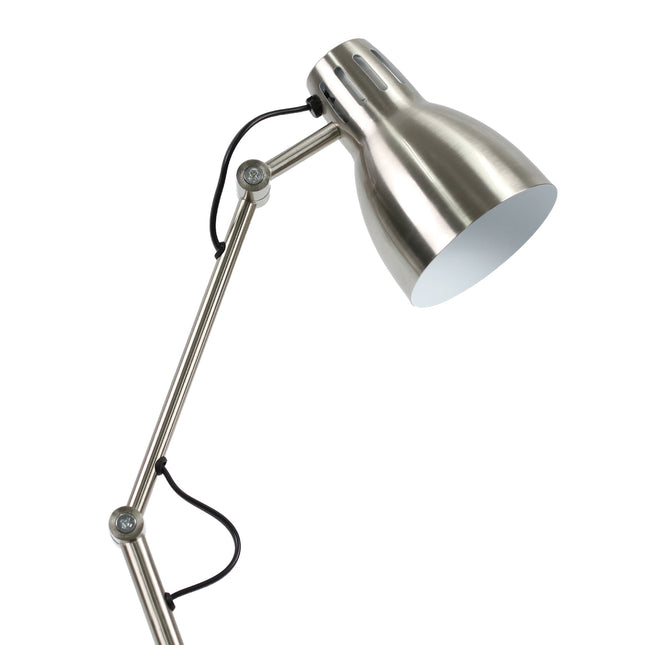 Nord Metal Floor Lamp White Satin Chrome Antique Brass Modern Lighting