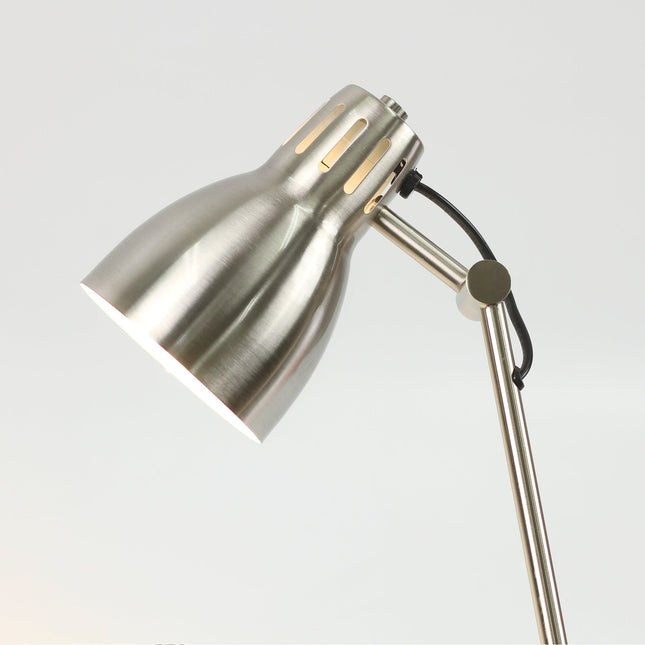 Nord Metal Floor Lamp White Satin Chrome Antique Brass Modern Lighting