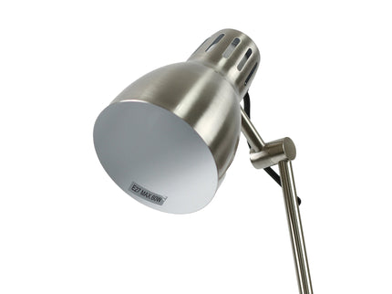 Nord Metal Floor Lamp White Satin Chrome Antique Brass Modern Lighting