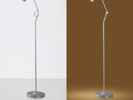 Nord Metal Floor Lamp White Satin Chrome Antique Brass Modern Lighting