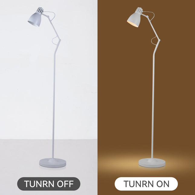Nord Metal Floor Lamp White Satin Chrome Antique Brass Modern Lighting.