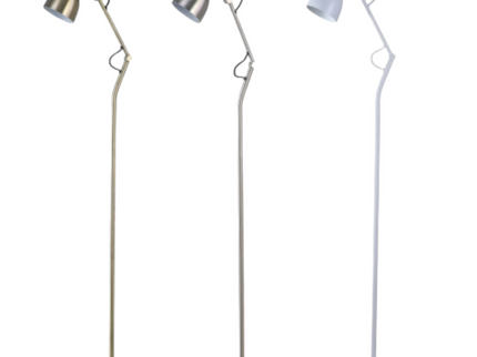 Nord Metal Floor Lamp White Satin Chrome Antique Brass Modern Lighting.