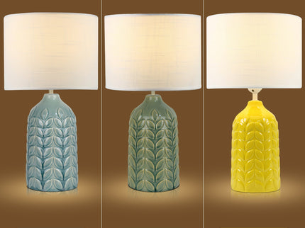 Bloom Ceramic Table Lamp Yellow Blue Green Elegant Retro Modern Lighting.