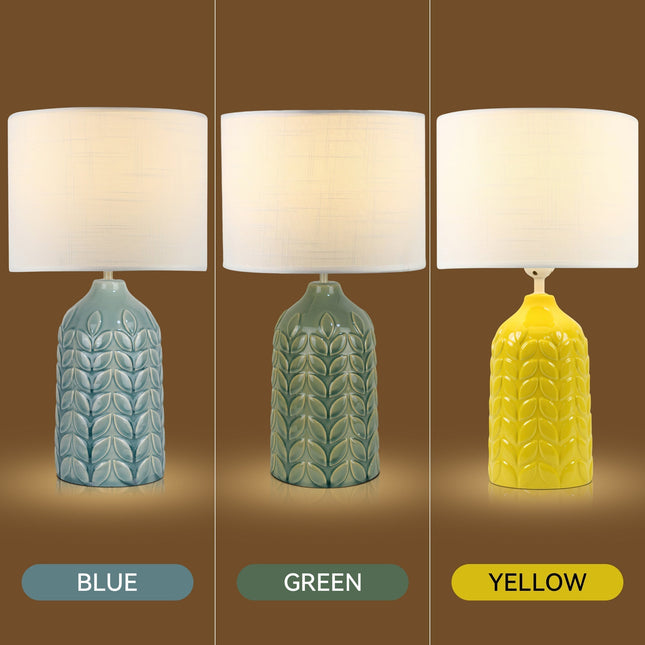 Bloom Ceramic Table Lamp Yellow Blue Green Elegant Retro Modern Lighting.