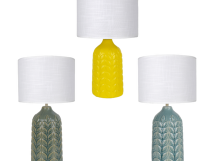Bloom Ceramic Table Lamp Yellow Blue Green Elegant Retro Modern Lighting.