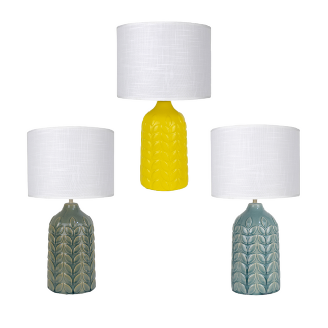 Bloom Ceramic Table Lamp Yellow Blue Green Elegant Retro Modern Lighting.
