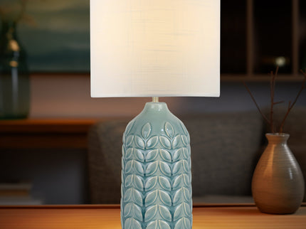 Bloom Ceramic Table Lamp Yellow Blue Green Elegant Retro Modern Lighting.
