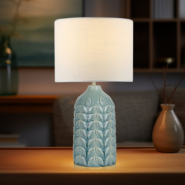 Bloom Ceramic Table Lamp Yellow Blue Green Elegant Retro Modern Lighting.