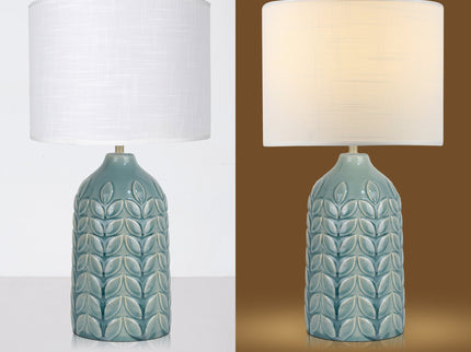 Bloom Ceramic Table Lamp Yellow Blue Green Elegant Retro Modern Lighting.