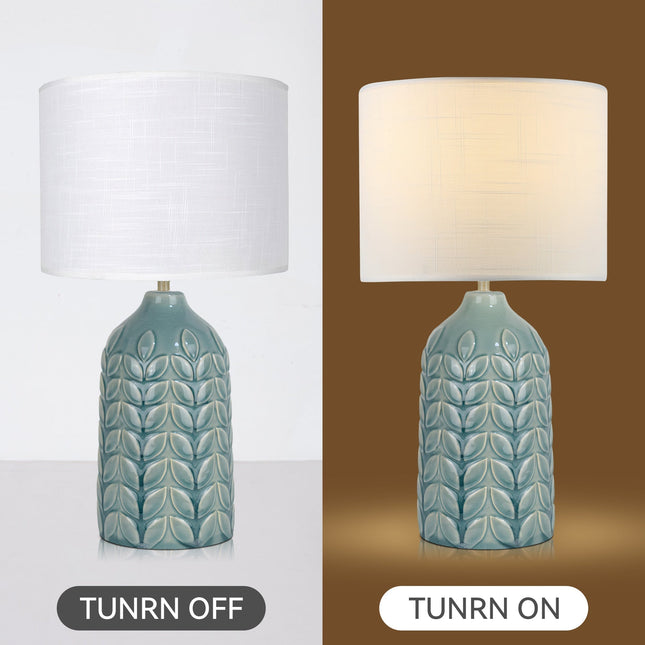 Bloom Ceramic Table Lamp Yellow Blue Green Elegant Retro Modern Lighting.