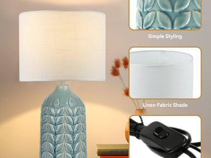 Bloom Ceramic Table Lamp Yellow Blue Green Elegant Retro Modern Lighting.