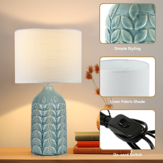 Bloom Ceramic Table Lamp Yellow Blue Green Elegant Retro Modern Lighting.
