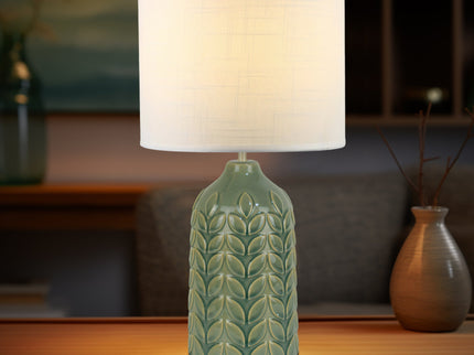 Bloom Ceramic Table Lamp Yellow Blue Green Elegant Retro Modern Lighting
