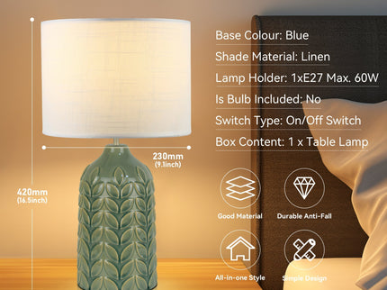 Bloom Ceramic Table Lamp Yellow Blue Green Elegant Retro Modern Lighting