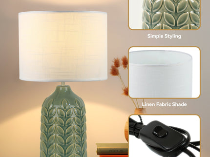 Bloom Ceramic Table Lamp Yellow Blue Green Elegant Retro Modern Lighting